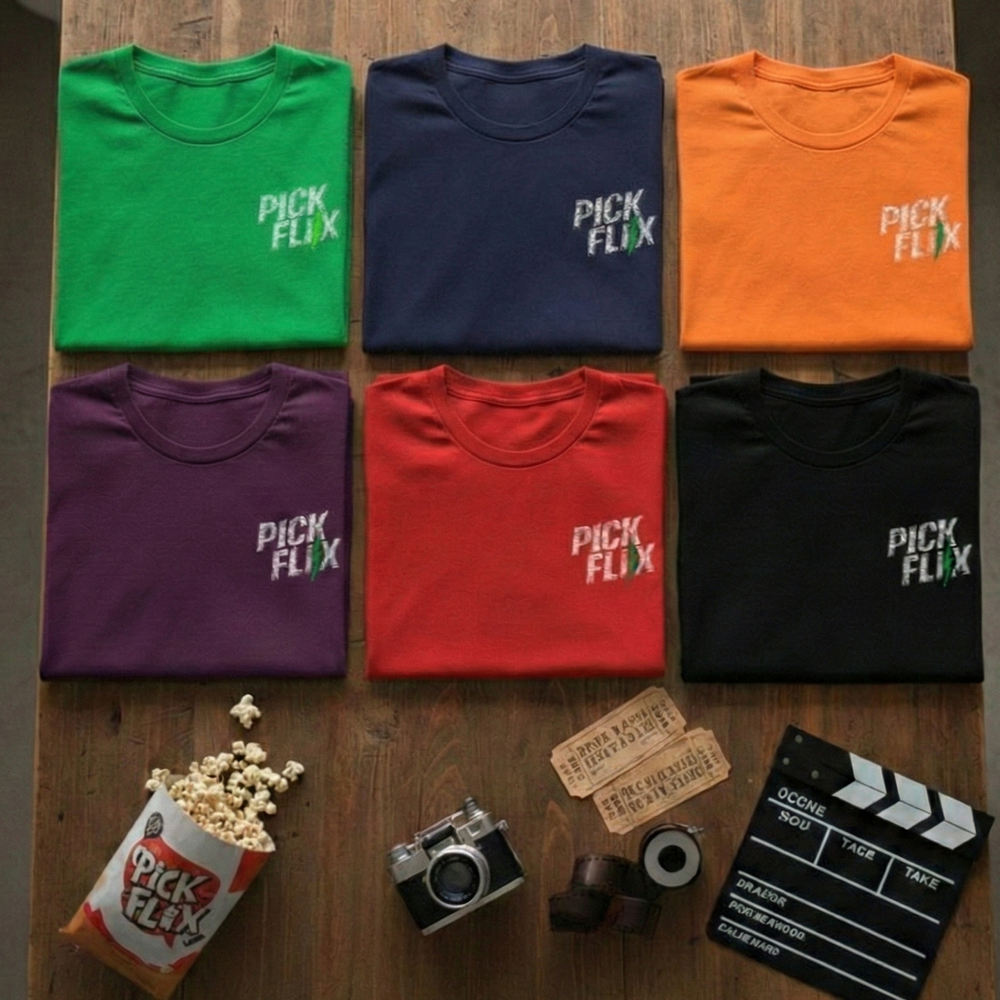 Camiseta PickFlix Logo Desgastado (Mujer)